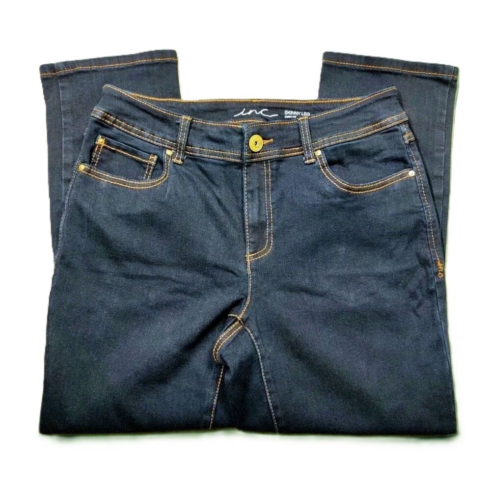 INC Skinny Leg Curvy Fit Jeans Women’s Size 6 Stretch Dark Wash Denim Pants